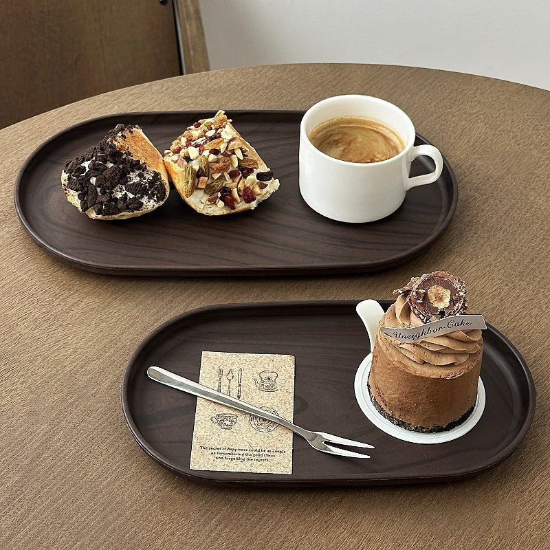 Dark Wood Serving Tray - The Home Aisle