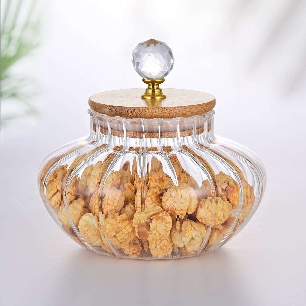 Ribbed Glass Storage Jar - The Home Aisle