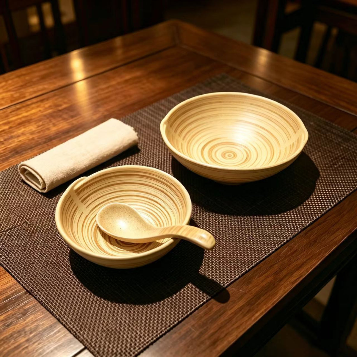 Bamboo Bowl & Tray Set - The Home Aisle