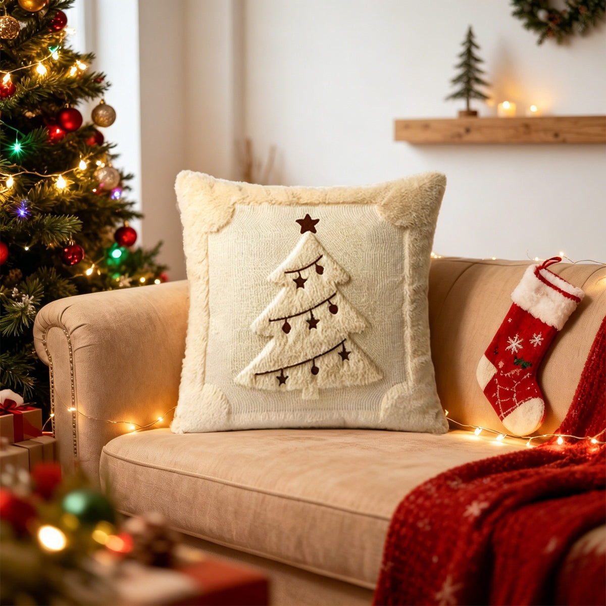 Christmas Faux Fur Cushion Covers (Set of 2) - The Home Aisle