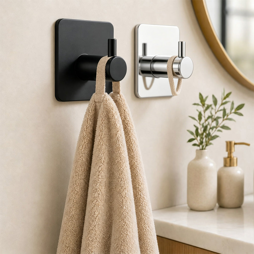 No-Drill Towel Hook, Pair - The Home Aisle