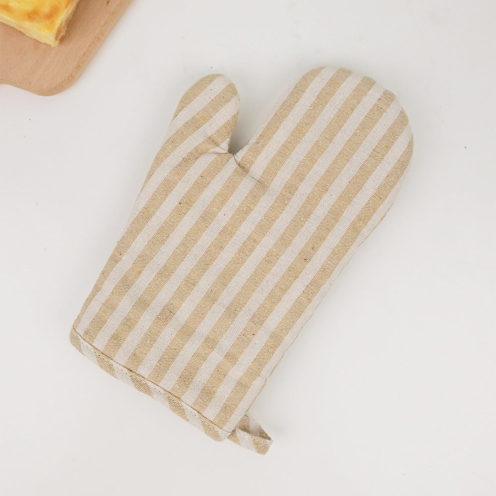 Striped Linen Oven Gloves - The Home Aisle