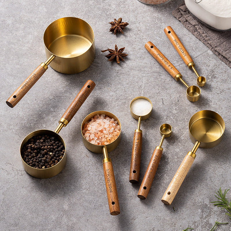 Brass & Wood Measuring Set - The Home Aisle