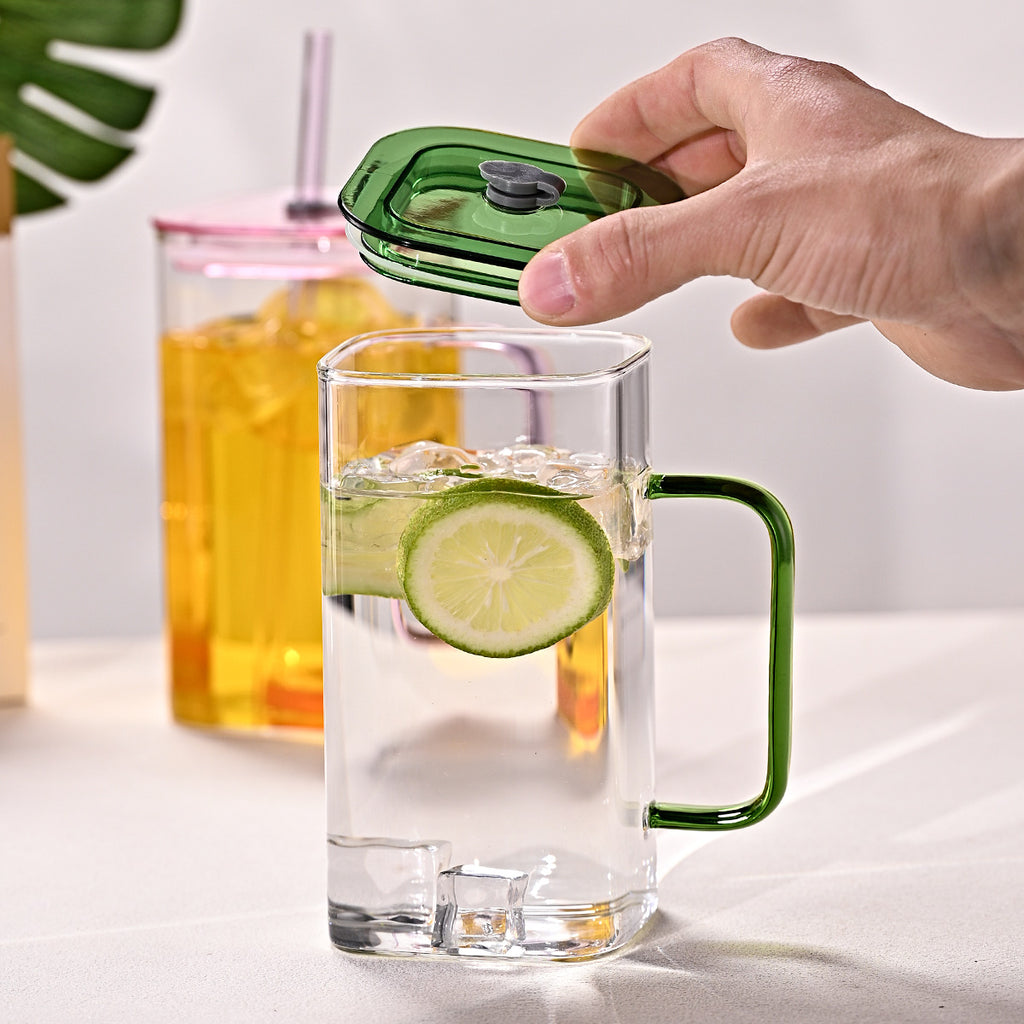 Square Glass Straw Cup - The Home Aisle