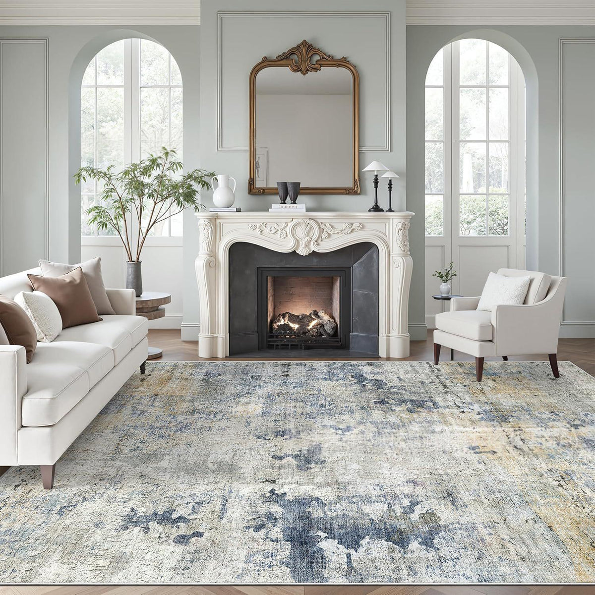 Faded Persian Large Rug - The Home Aisle