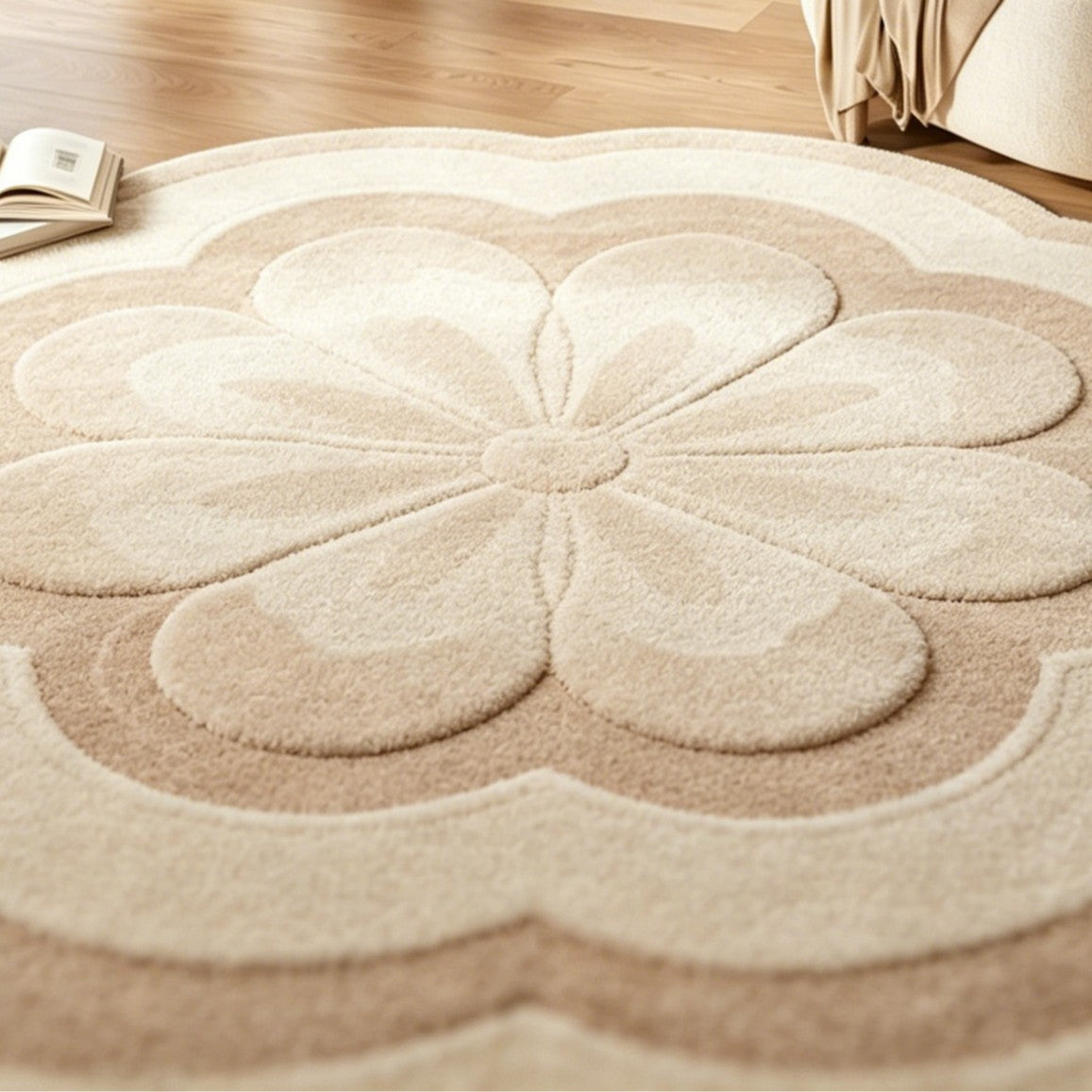 Scalloped Round Rug - The Home Aisle