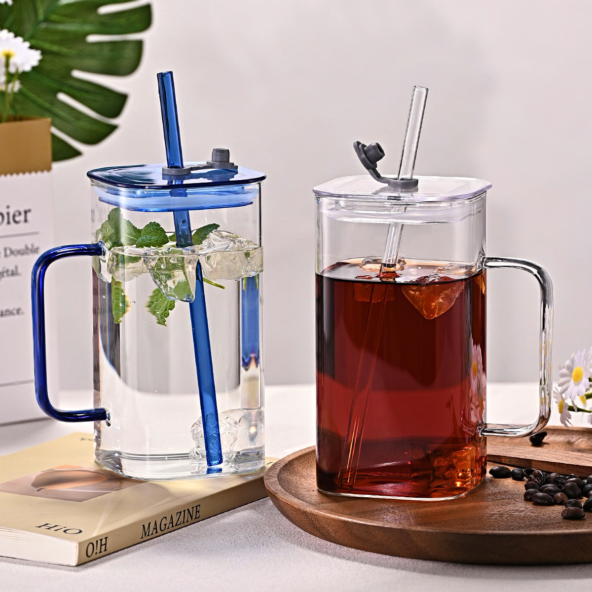Square Glass Straw Cup - The Home Aisle