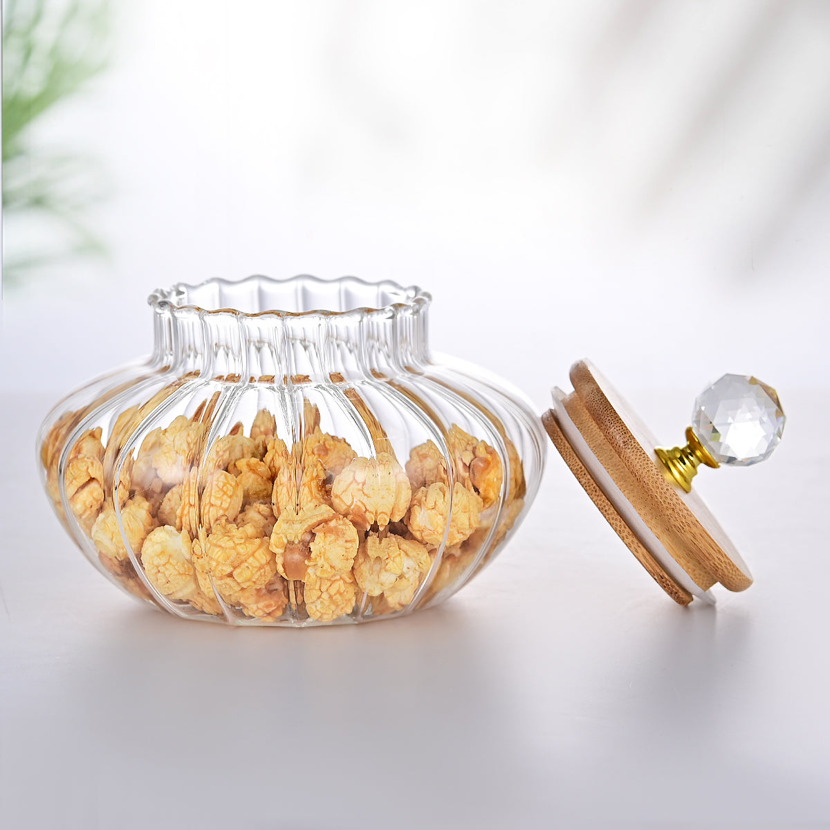 Ribbed Glass Storage Jar - The Home Aisle