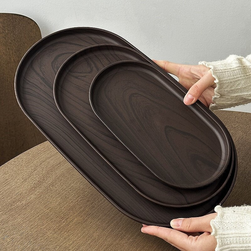 Dark Wood Serving Tray - The Home Aisle