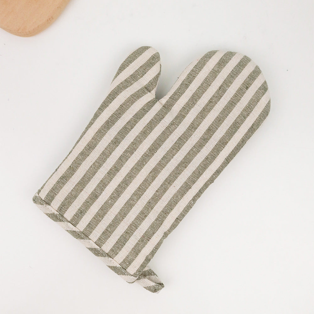 Striped Linen Oven Gloves - The Home Aisle