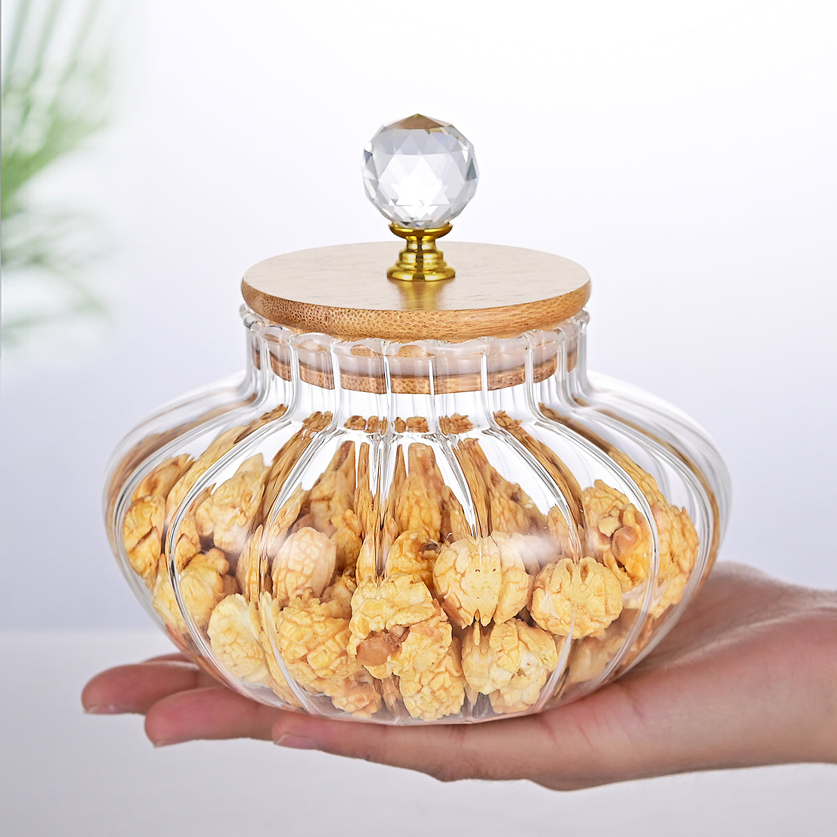 Ribbed Glass Storage Jar - The Home Aisle