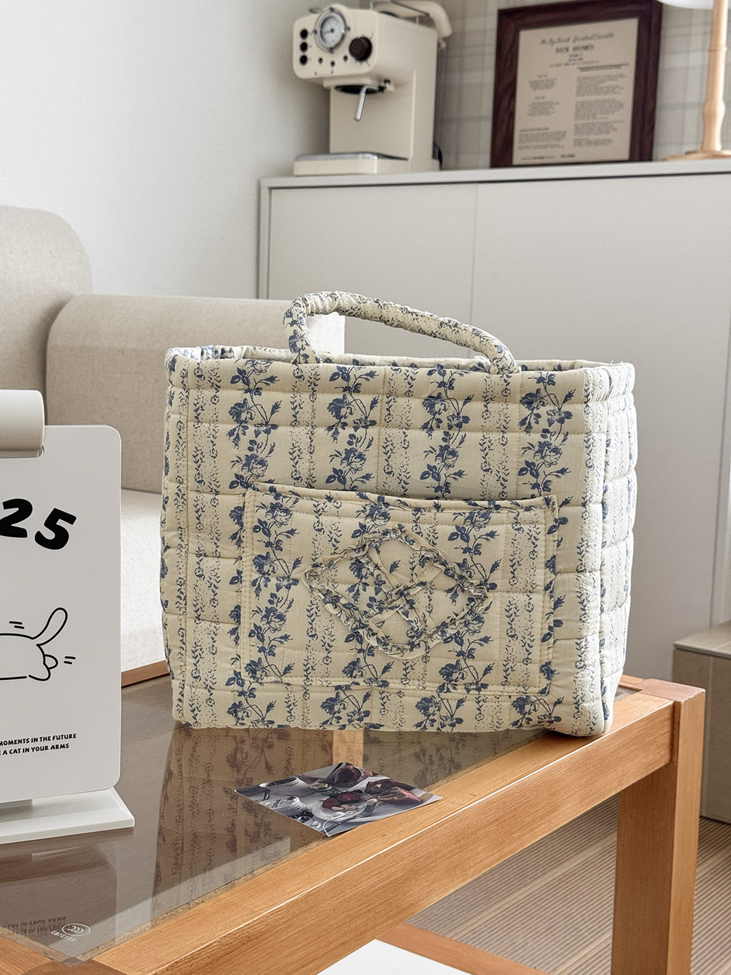 Quilted Floral Laundry Basket - The Home Aisle
