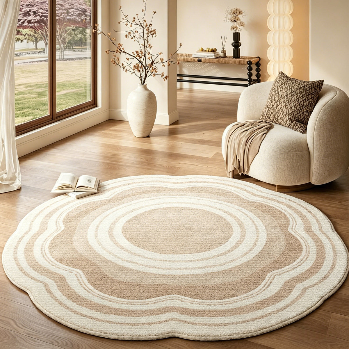 Scalloped Round Rug - The Home Aisle