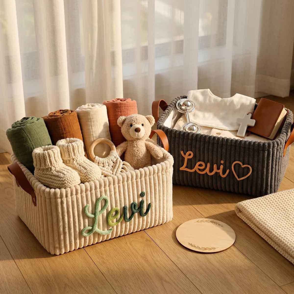 Corduroy Storage Basket - The Home Aisle
