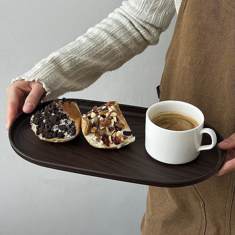 Dark Wood Serving Tray - The Home Aisle