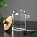 Glass Coffee Jar with Wooden Spoon - The Home Aisle