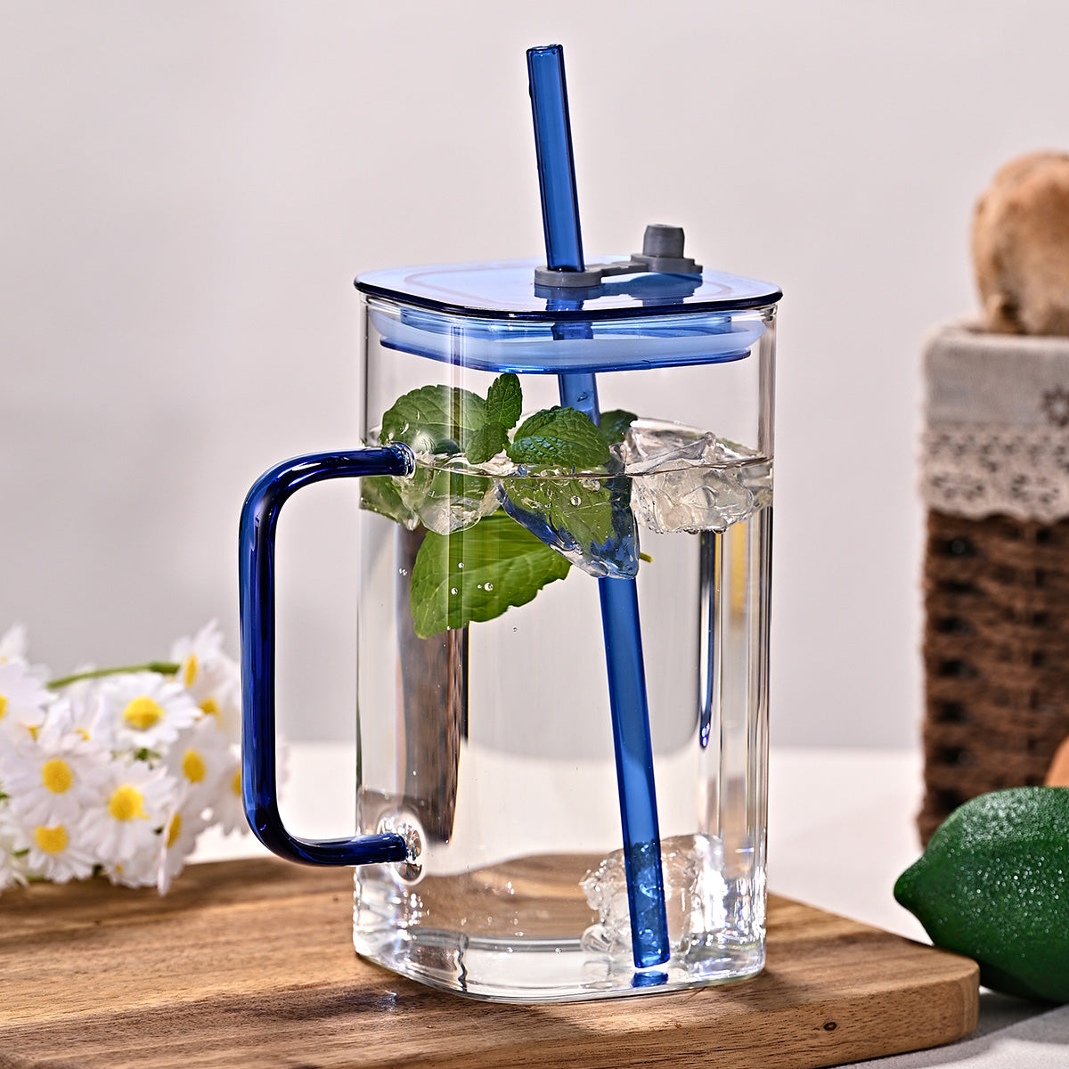 Square Glass Straw Cup - The Home Aisle