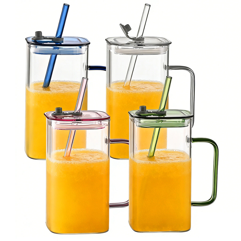 Square Glass Straw Cup - The Home Aisle