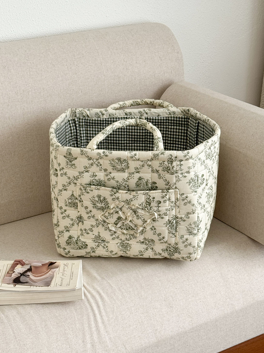 Quilted Floral Laundry Basket - The Home Aisle