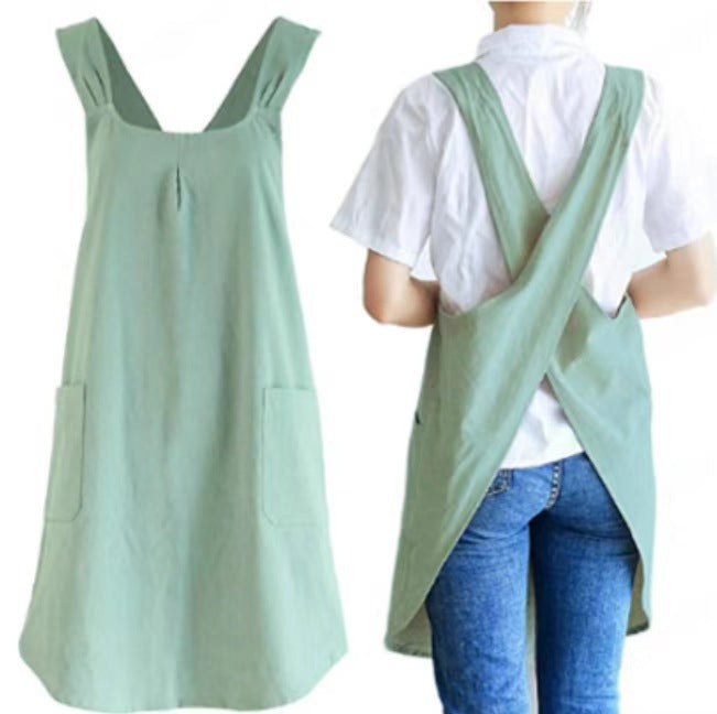 Linen Cross-Back Apron - The Home Aisle